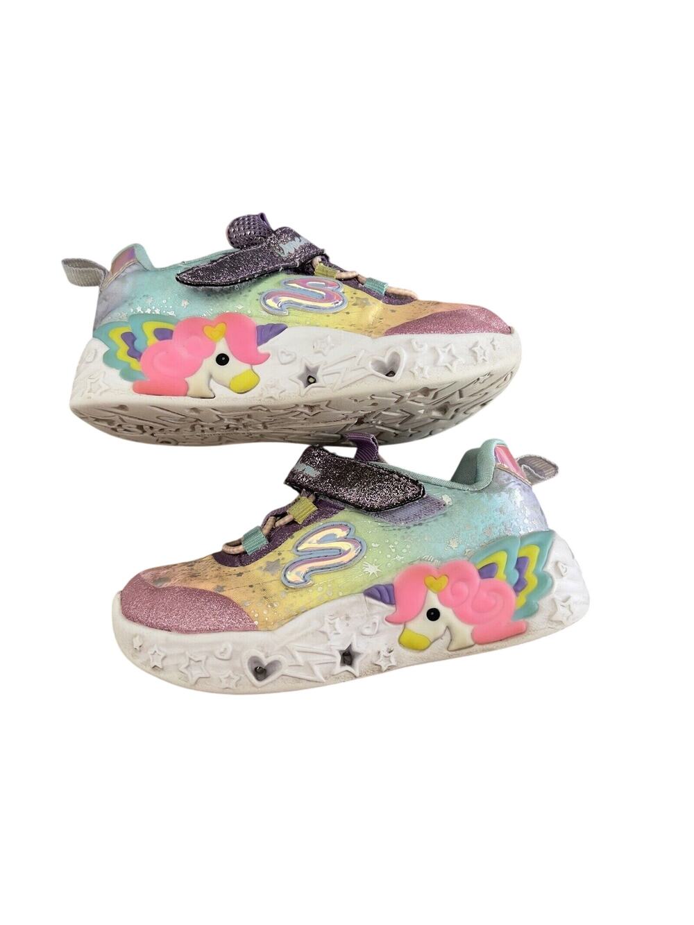 Skechers S-Lights Girls Size 7 Unicorn Dreams Slip-On Sneakers